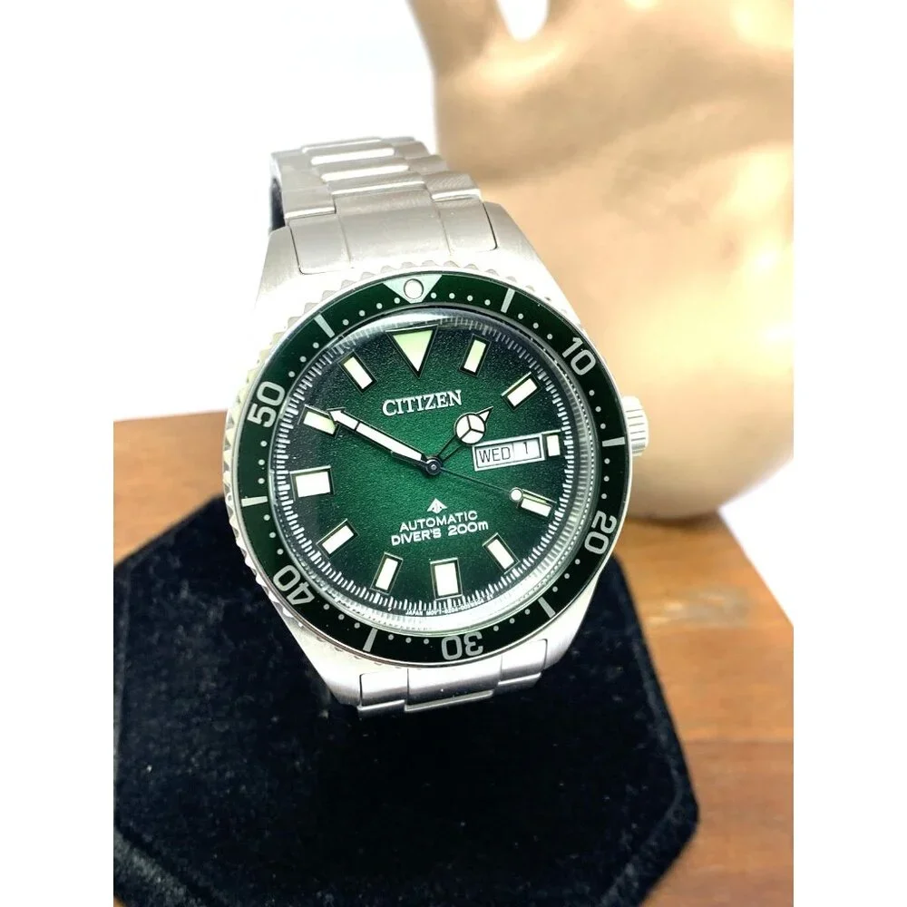 Citizen Men's Watch NY0121-50X Promaster Automatic Diver Green Dial Steel 41mm